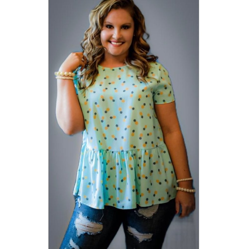 LES AMIS Mint Pineapple Top